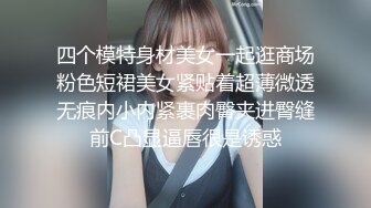 四个模特身材美女一起逛商场粉色短裙美女紧贴着超薄微透无痕内小内紧裹肉臀夹进臀缝前C凸显逼唇很是诱惑